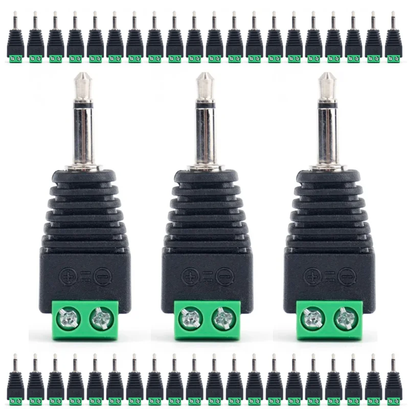 

5/20/100PCS 3.5mm Video AV Balun1/8" Mono Male to AV Screw Terminal Mono Jack Male 2Pins 3.5mm Terminal Block Plug