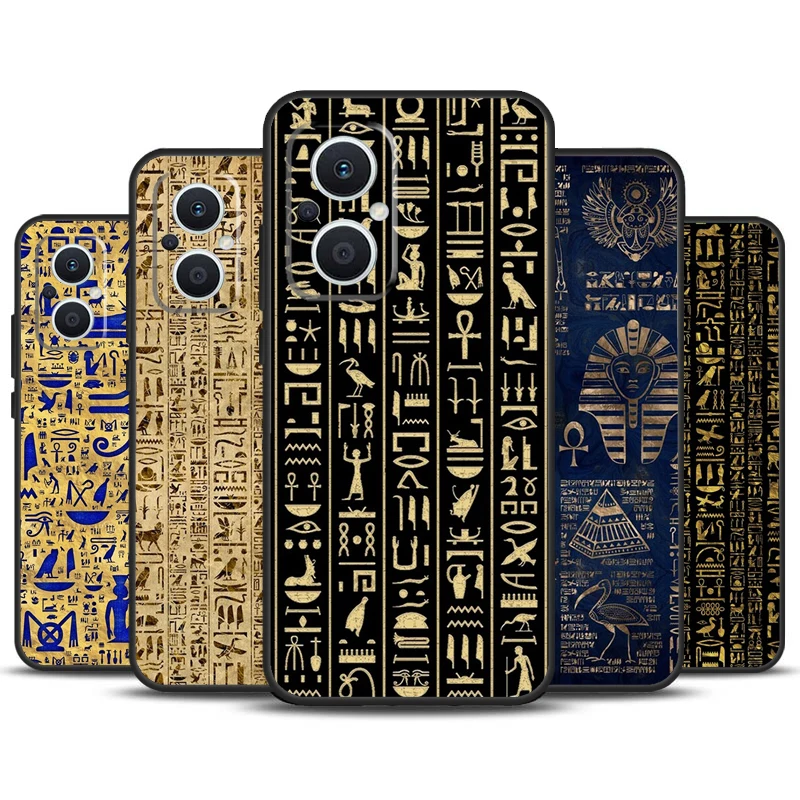 Ancient Egyptian Hieroglyphic Case For OPPO Reno 4Z 5Z 8T 4 5 6 7 8 Lite 10 Pro OPPO Find X5 X6 Pro X2 Neo X3 Lite Cover