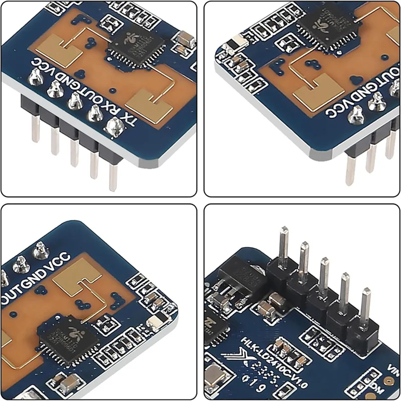 ABVA-4Pcs ld2410c módulo sensor ld2410 módulo sensor de radar de onda milimétrica corpo sensores de detecção de batimento cardíaco alta precisão