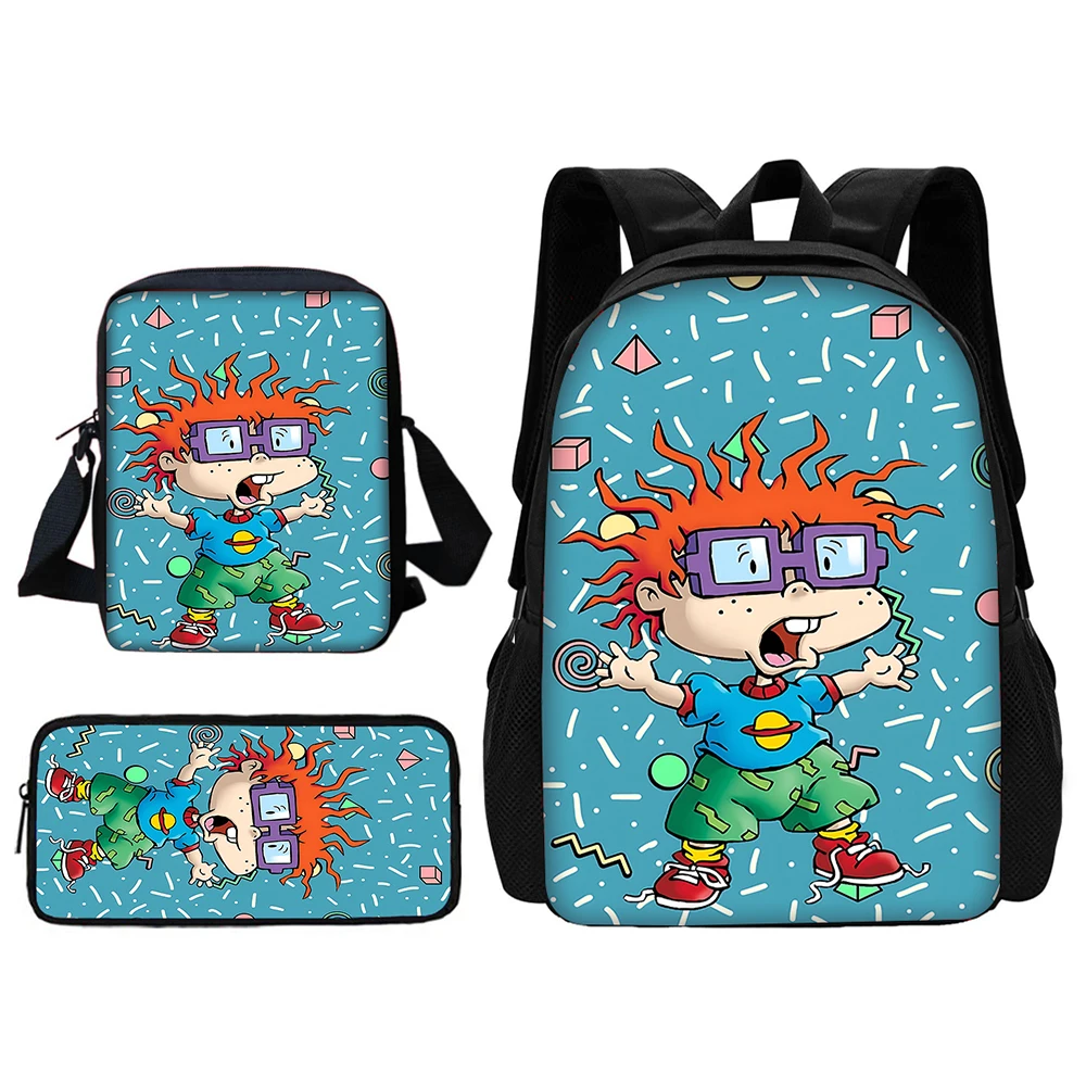  Cartoon School Bag For Boy Girls with Shoulder Bags Pencil box R-Rugrat Backpack for Child