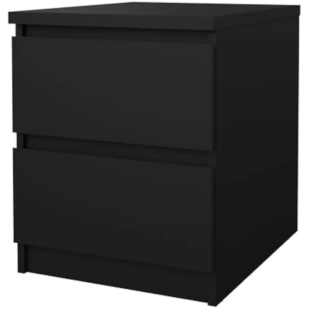 

2 Drawer Bedroom Nightstand Nighstand, 19.69 in X 15.91 in X 19.49 in, Black