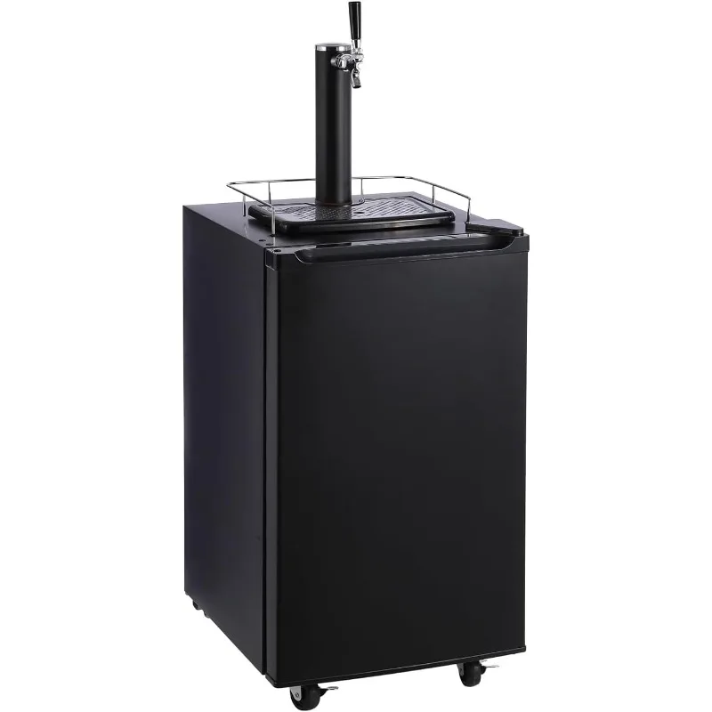 

Beer Kegerator, Single Tap Draft Beer Dispenser, Full Size Keg Refrigerator With Shelves, 32°F- 50°F Temperature Control, Drip T