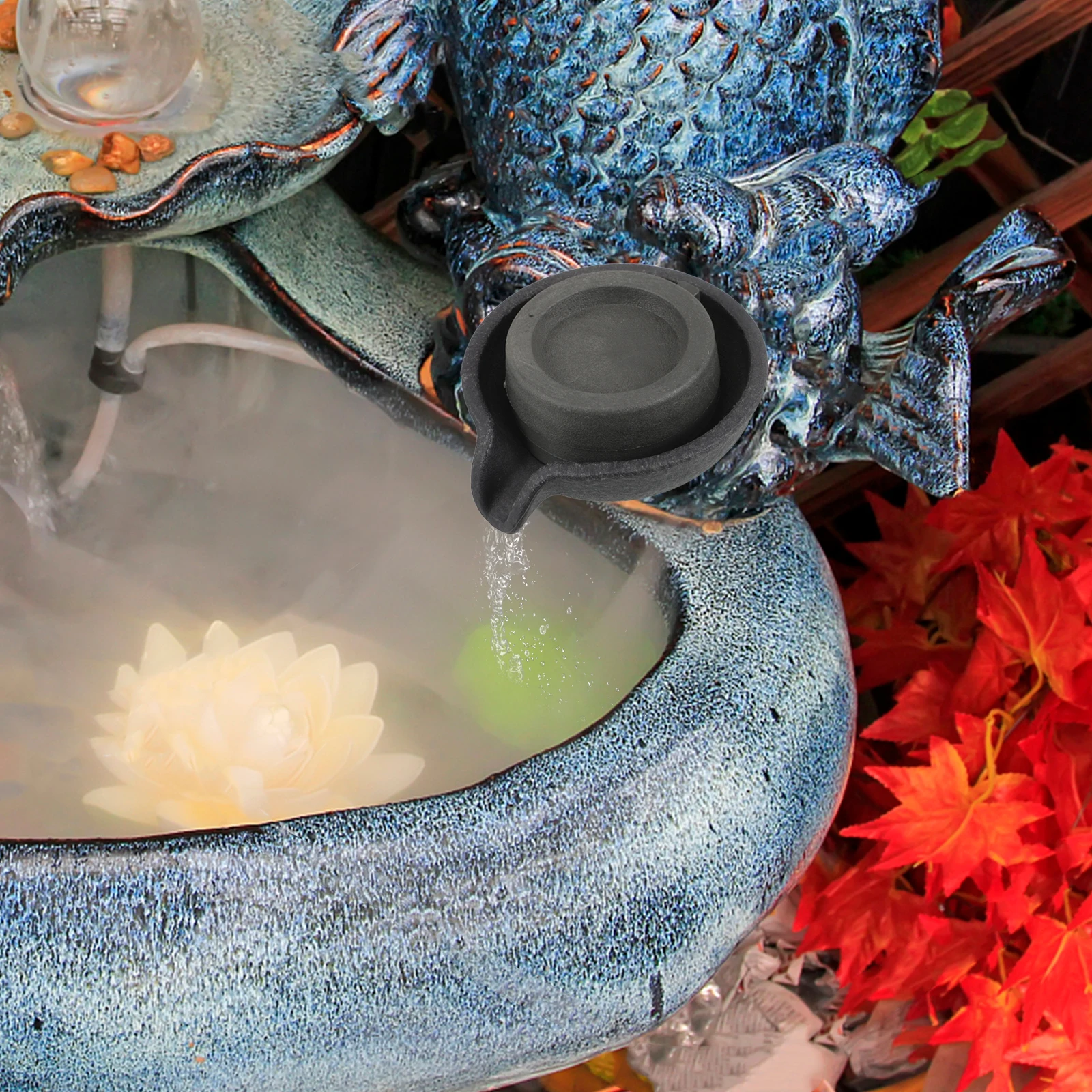 

Rotating Water Mill Tabletop Fountain Compact Flowing Spout Design for Desk Home Office Indoor Decor Calming Ambient Water