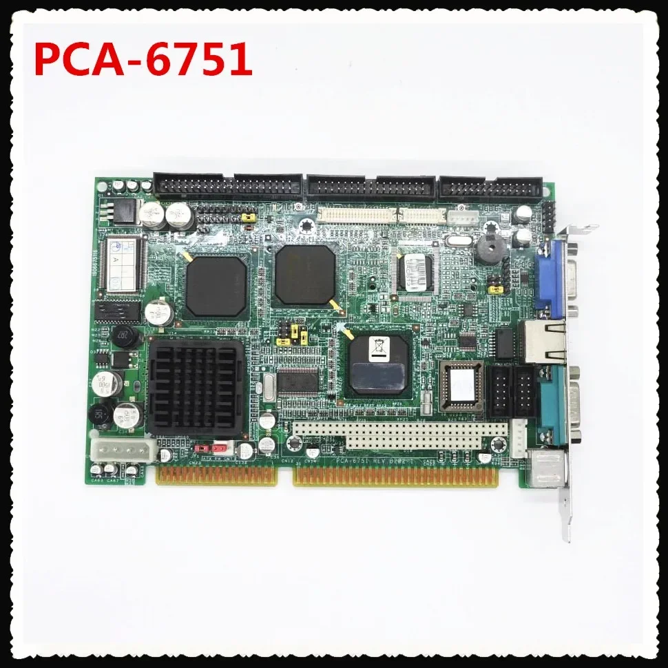 New Fanless Brand PCA-6751 B202-1 ISA Industrial PC Mainboard Half-Size CPU Card PICMG1.0 With CPU RAM Lan PC104