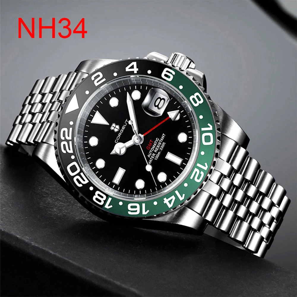 2022 CORGEUT DESIGN NH34 Movt New Business Men Mechanical Wristwatches100M Waterproof Sapphire Glass Watch for Men