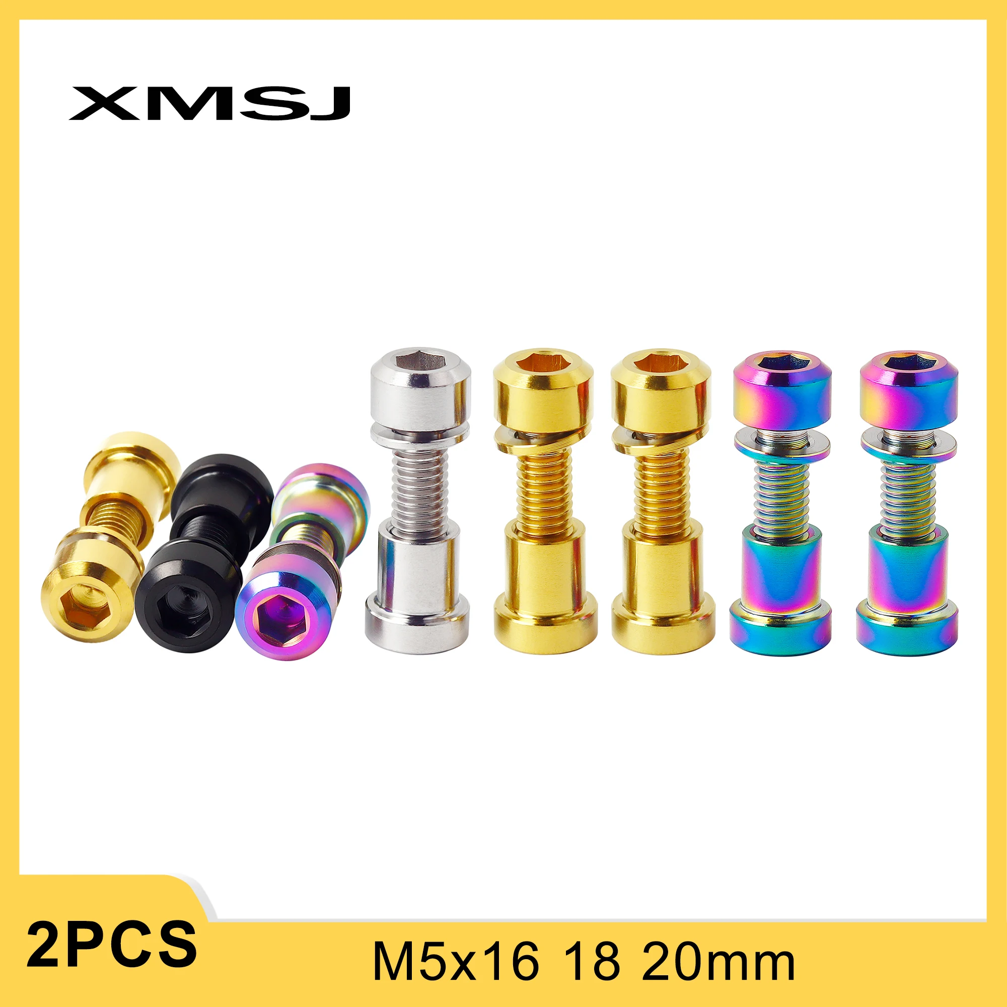 XMSJ Bicycle Stem Bolt Nut Handlebar Titanium Bolt M5x16 18 20mm Handlebar Stem Rear Lock Screw Fastener Front Fork Fastener