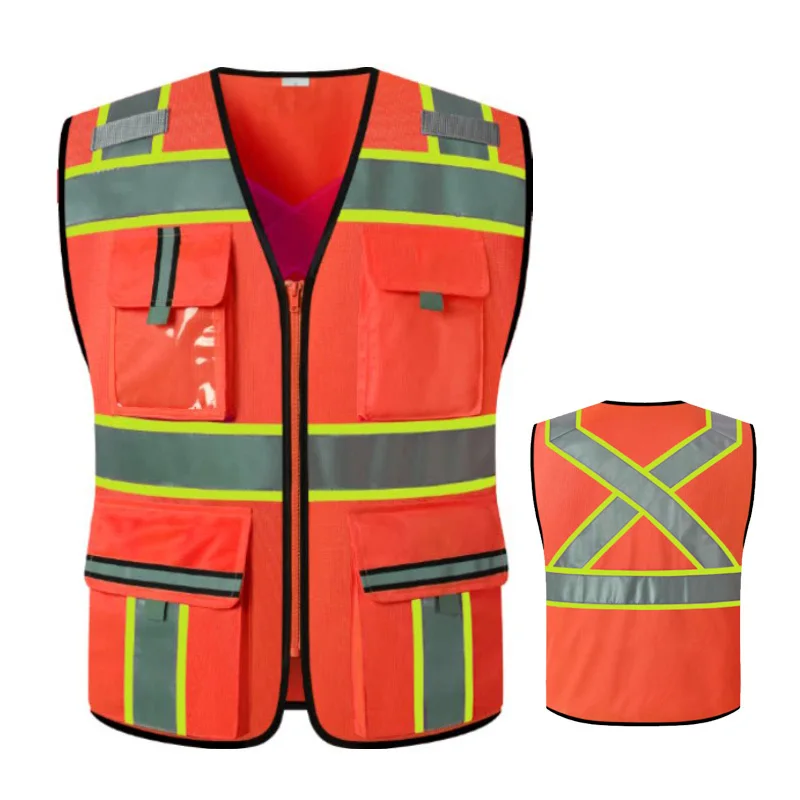 

Safety Vest For Man and Women High Visibility Reflective Vest With Pockets Zipper Front Breathable Work Vest Hi Vis Workwear