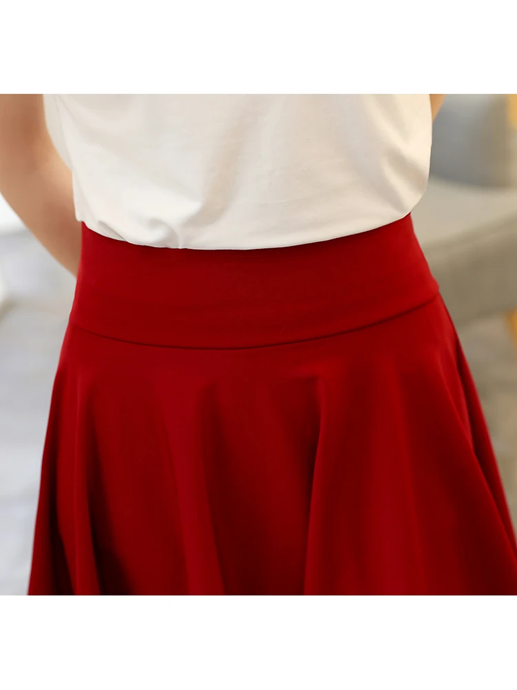 2023 Summer Fashion  Shorts Skirts Womens  School Korean Style Red Black Mini Aesthetic Pleated High Waist Skirt Female