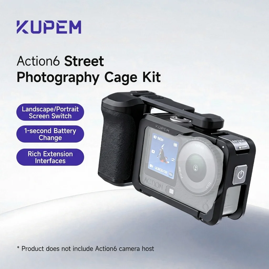 Street Photography Cage Kit Aluminum Alloy Protective Frame for Action 6  Dual-Opening Quick Release Video Rig Accessories
