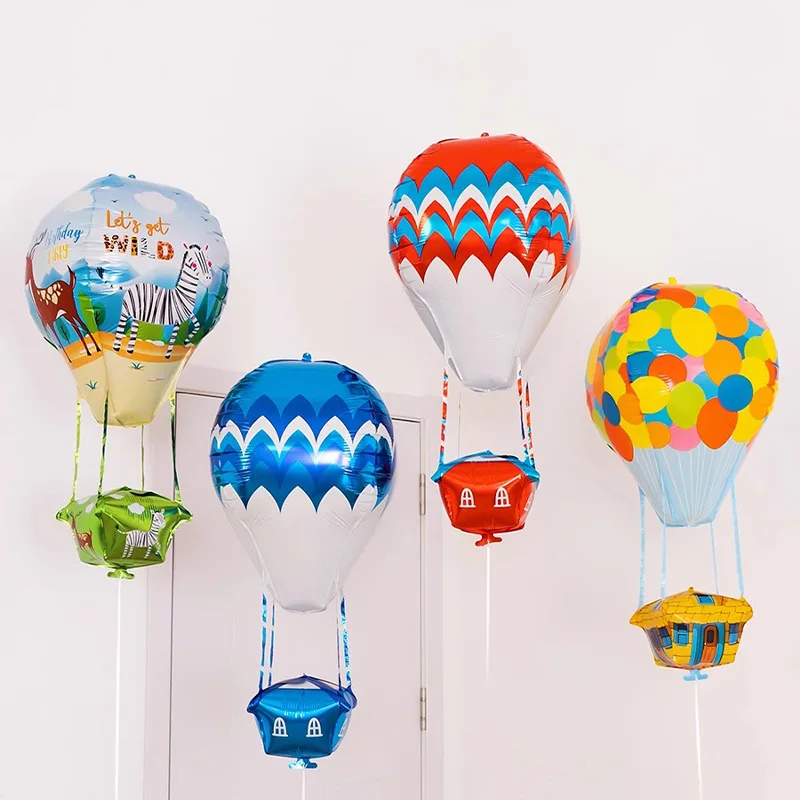 

4D Floating Hot Air Balloon Aluminum Film Balloon Birthday Balloon Decoration Window Decoration Kid‘s Birthday Day Party Decor