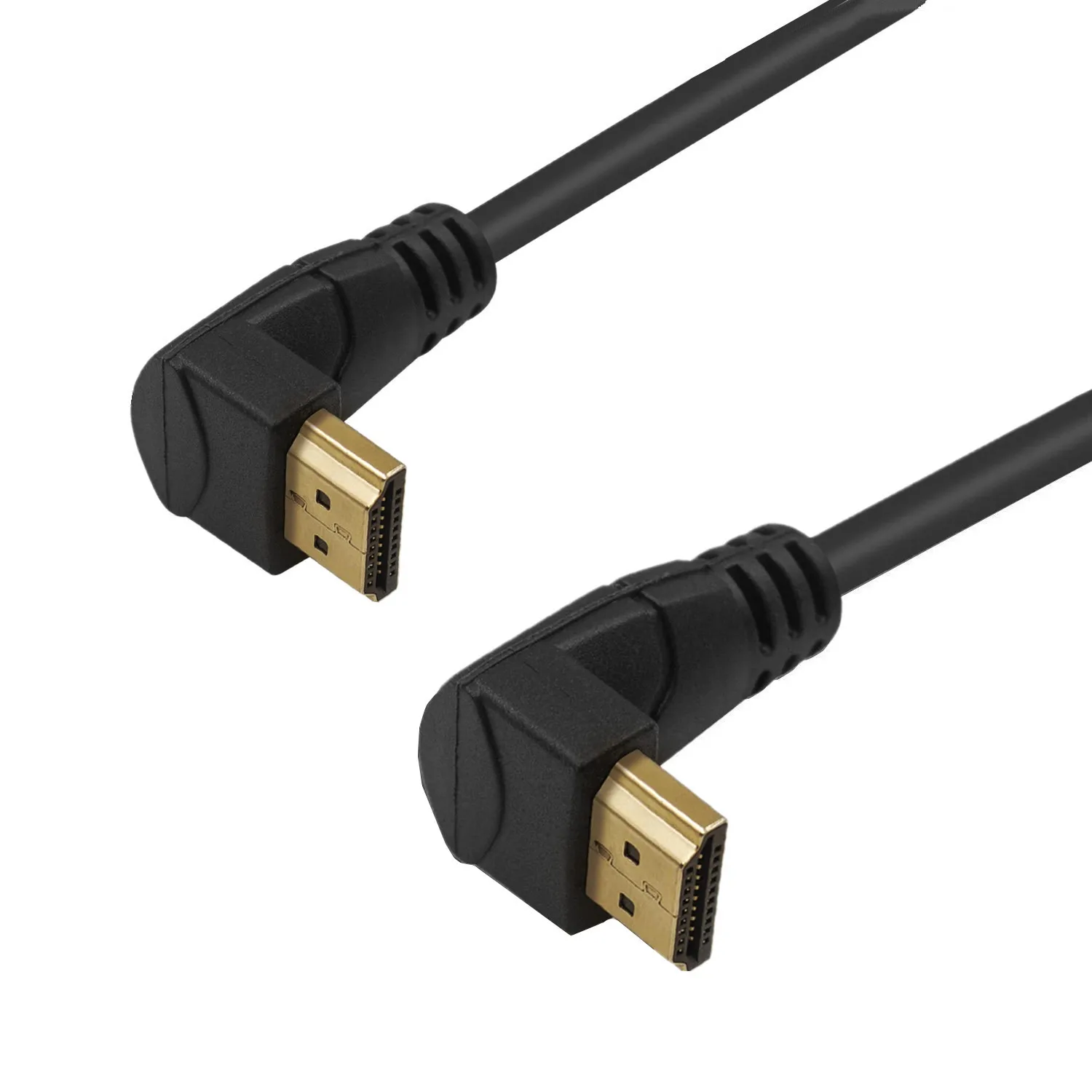 4K krótkie 90 stopni pod kątem prostym HDMI kompatybilny kabel podwójne niższy kąt kabel HDMI z męskiego na męskie kabel HDMI 0.3M 0.6M 1.8M