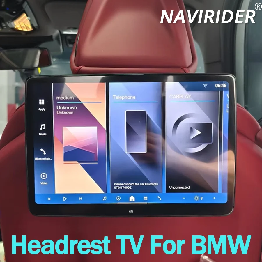 13.3/14inch For BMW X5 X6 X7 Android Headrest TV Car Monitor Rear Seat Entertainment Car Multimedia Rear Screen Player Bluetooth