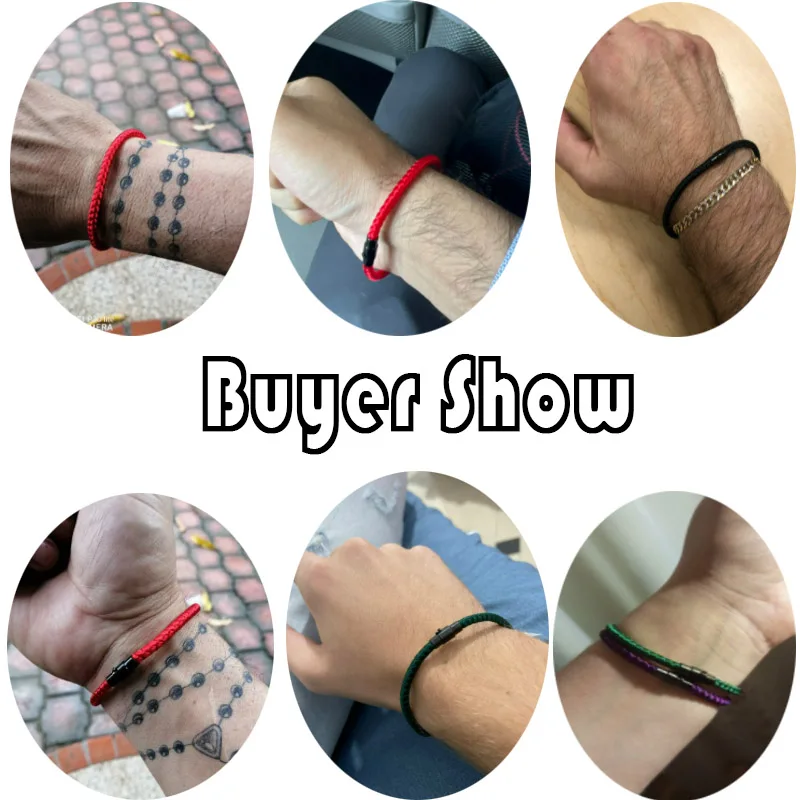 Simple Style Luck Red Keel Rope Bracelet Men Women 9 Colors Magnet Buckle Outdoor Cool Biker Charm Braslet Friendship Braclet