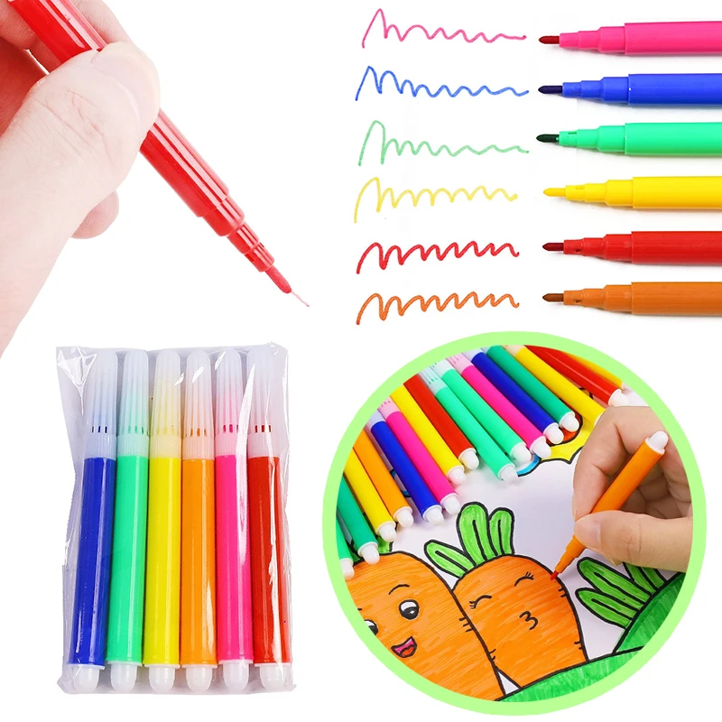 1/3/5/10/15Packs Colorful Graffiti Pen 6pcs/pack Drawing Painting Props DIY Art Coloring Marker School Artclass Rewards Gift ZYF