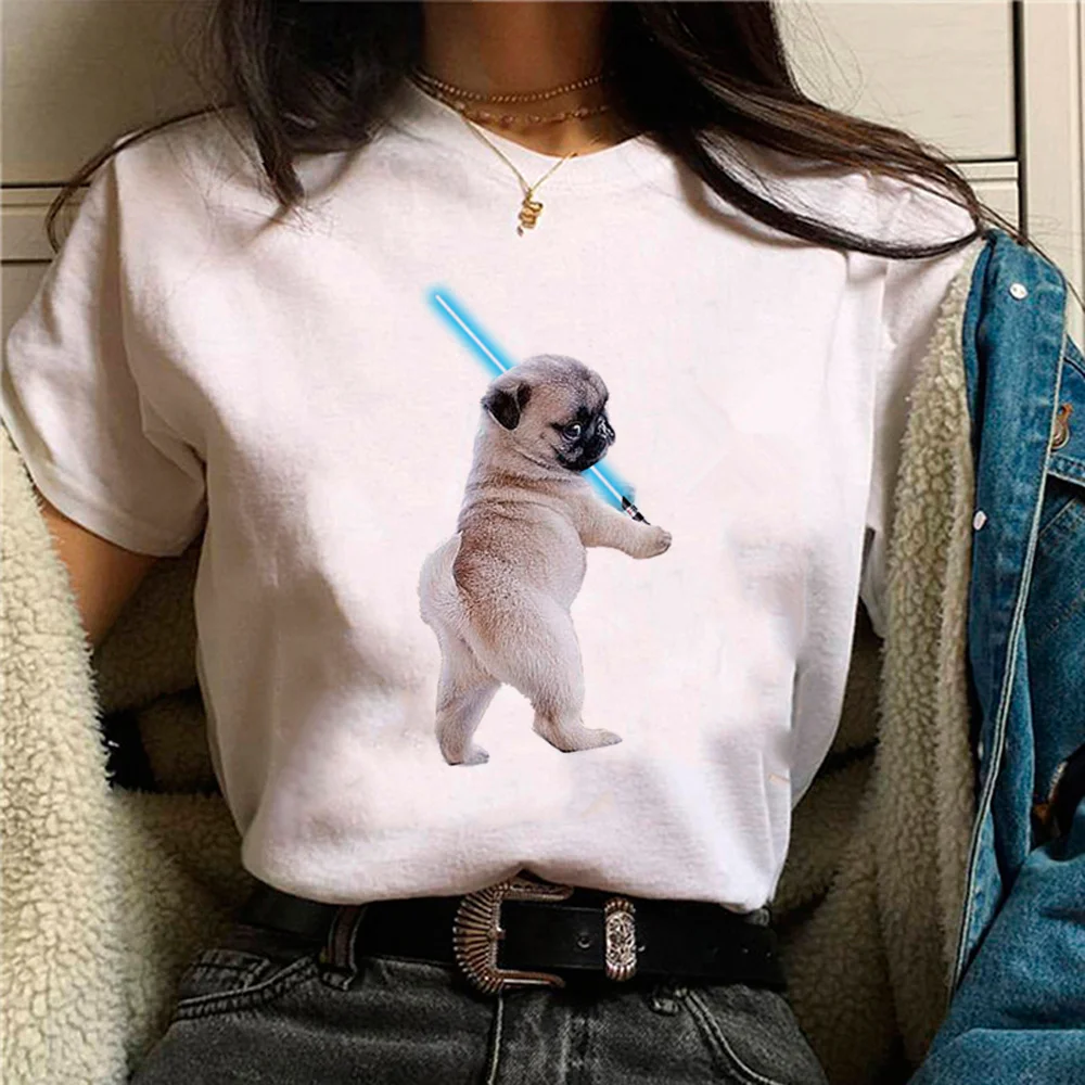 Pug tshirt women Y2K t-shirts female graphic clothes