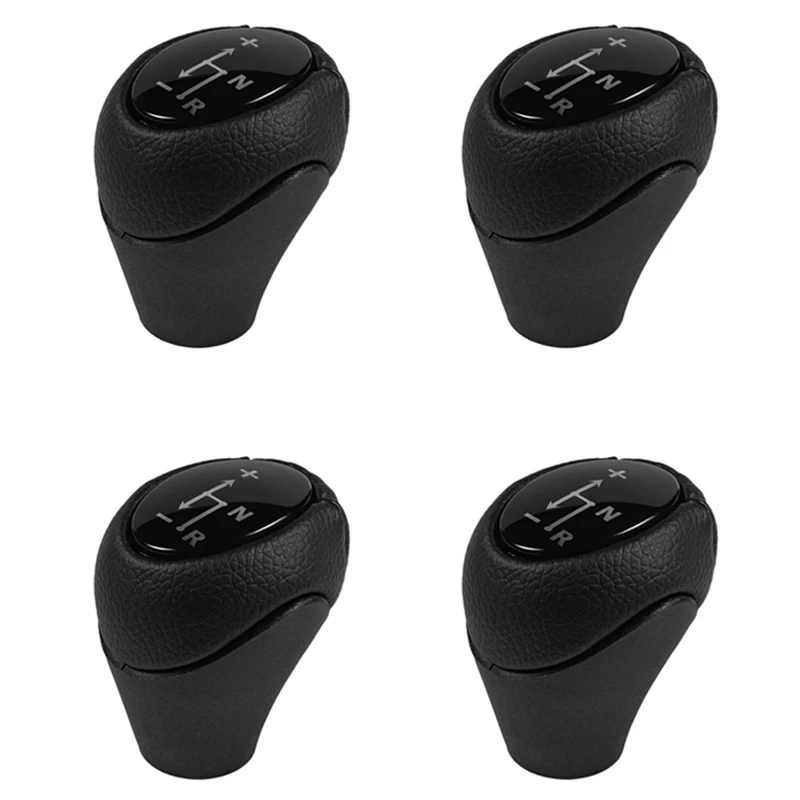 4X Auto Parts Leather Automatic Gear Shift Knob Lever Shifter For Mercedes Benz Smart Fortwo Roadster 450 451 Brabus