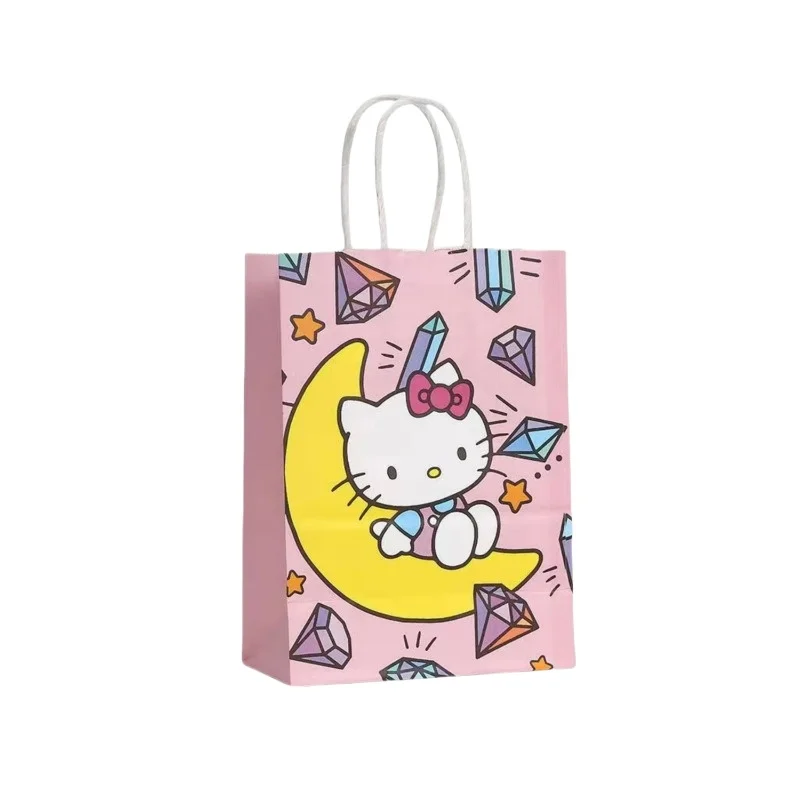 Hello Kitty Foreign Trade Cartoon Kraft Paper Bag Party Holiday Birthday Gift Packaging Birthday Small Gift with Hand Gift Bag