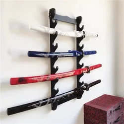 Wall Katana Support Sword Holder Wooden Wall Mount Multi-layer Stand Umbrella Rapier Shelf Display Support Weapon Bracket Holder