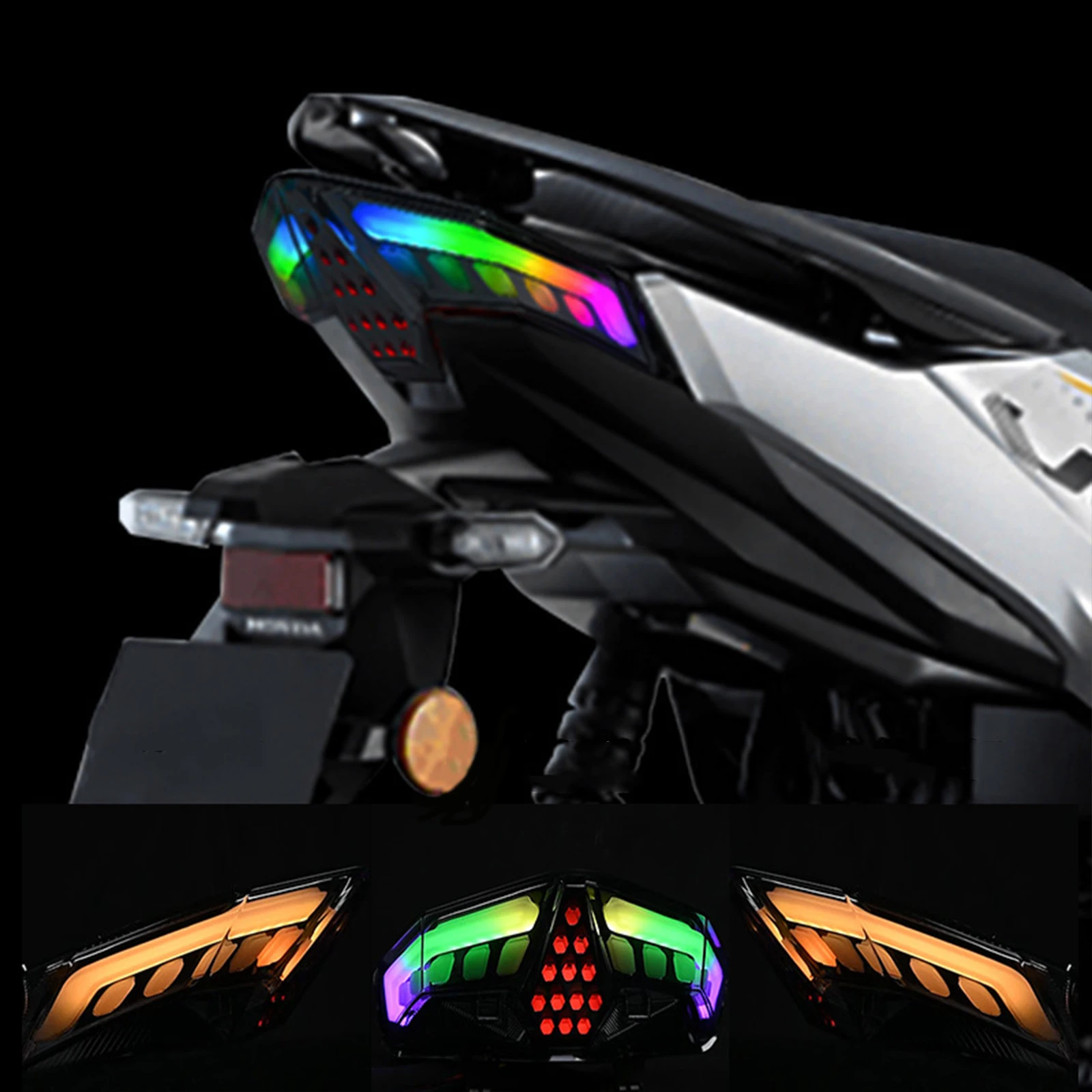 دراجة نارية LED الضوء الخلفي موتو الفرامل مؤشر ضوئي مصباح لياماها انقر 150 #5