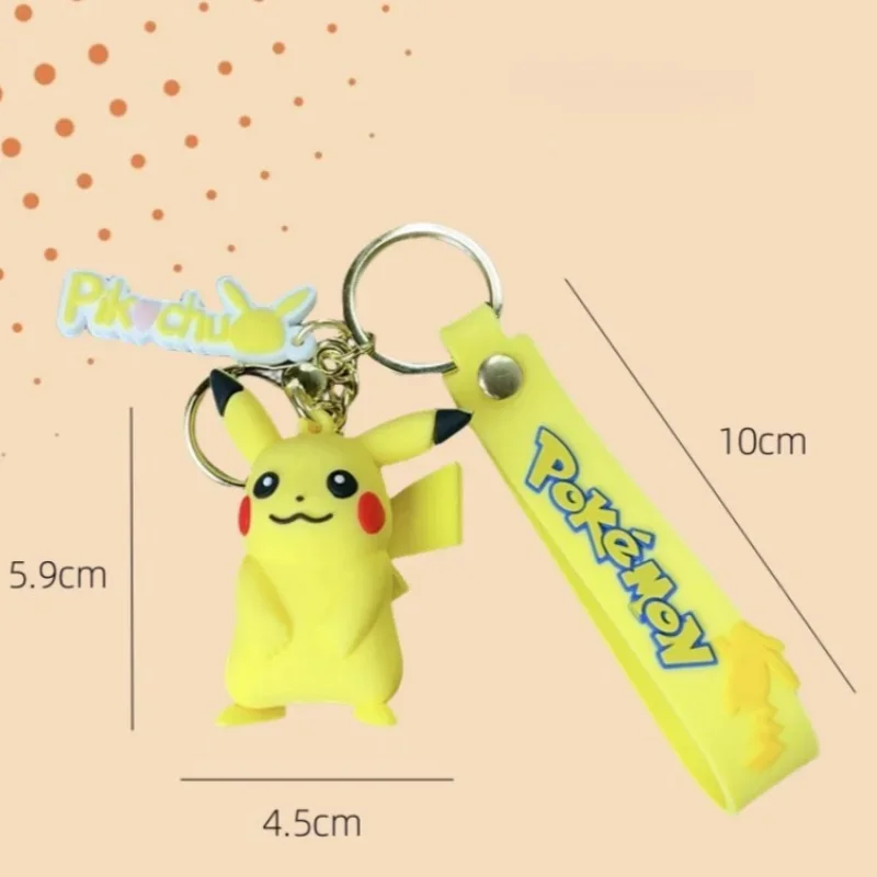 Pokemon Action Figure Pikachu Psyduck Charmander Snorlax Squirtle Bag Keyring Pendant Birthday Gifts Anime llaveros Keychain