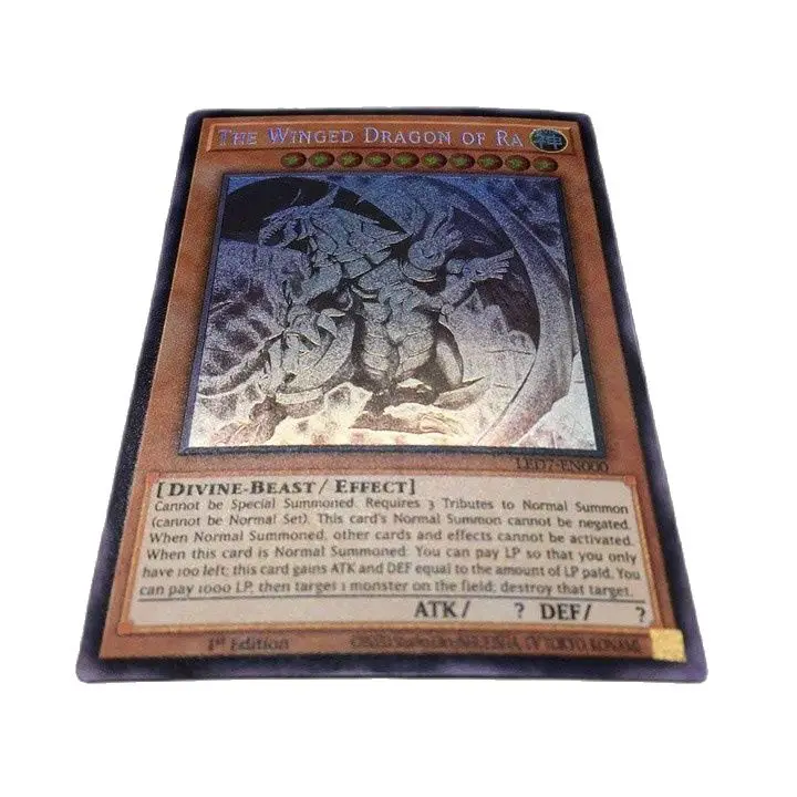 Yu Gi Oh DIY The Winged Dragon of Ra-LED7-EN000-Ghost Rare-1st Edition-Tibetan animation card