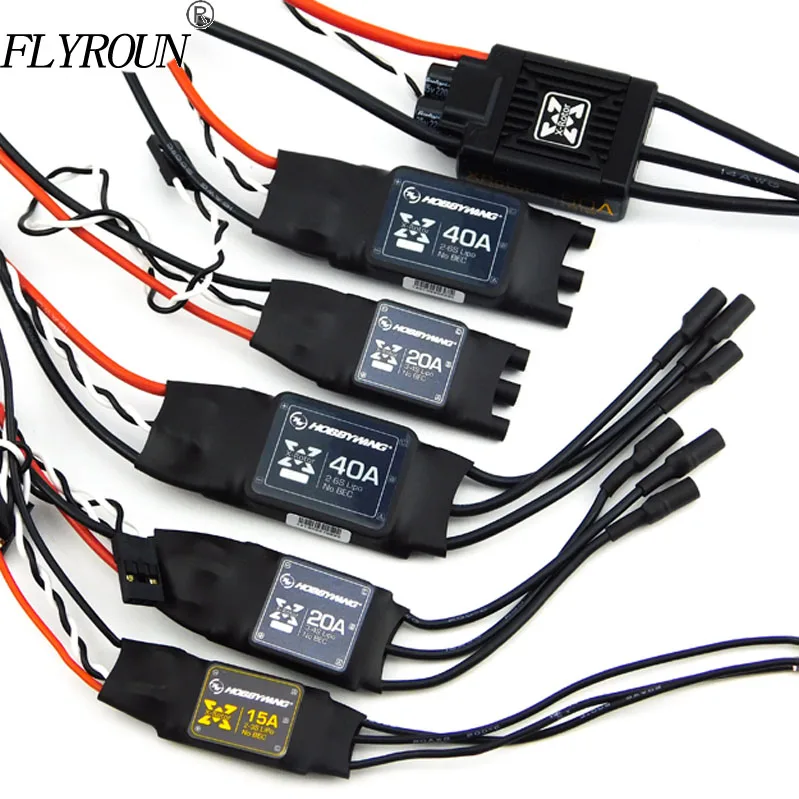 HobbyOO- XRotor Brushless ESC 2-6S, 10A, 15A, 20A, 40A, SimonK, No BEC, Rafraîchissement élevé pour 4 axes, 6 axes, Réglage électrique multi-axes