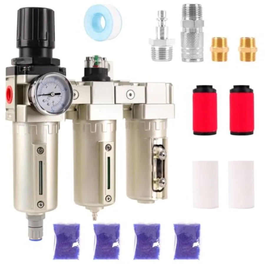 

Промышленная 3-ступенчатая система осушки воздуха NPT 1/2 дюйма, 0-240 PSI, с коалесцирующими фильтрами для удаления частиц и автоматическим сливом воды