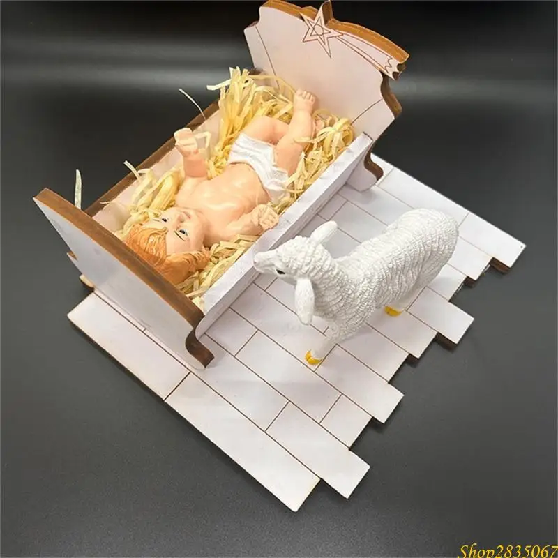 Manger Scene Elegant Holy Nativity Figure Ornament Decor Tabletop Decoration 831F view 4
