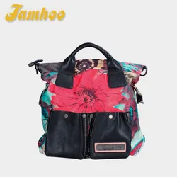 Jamhoo Leather Women Handbags Shoulder Bags For Women's Large Capacity Canvas Crossbody Bag New Portable Messenger Tote Bags