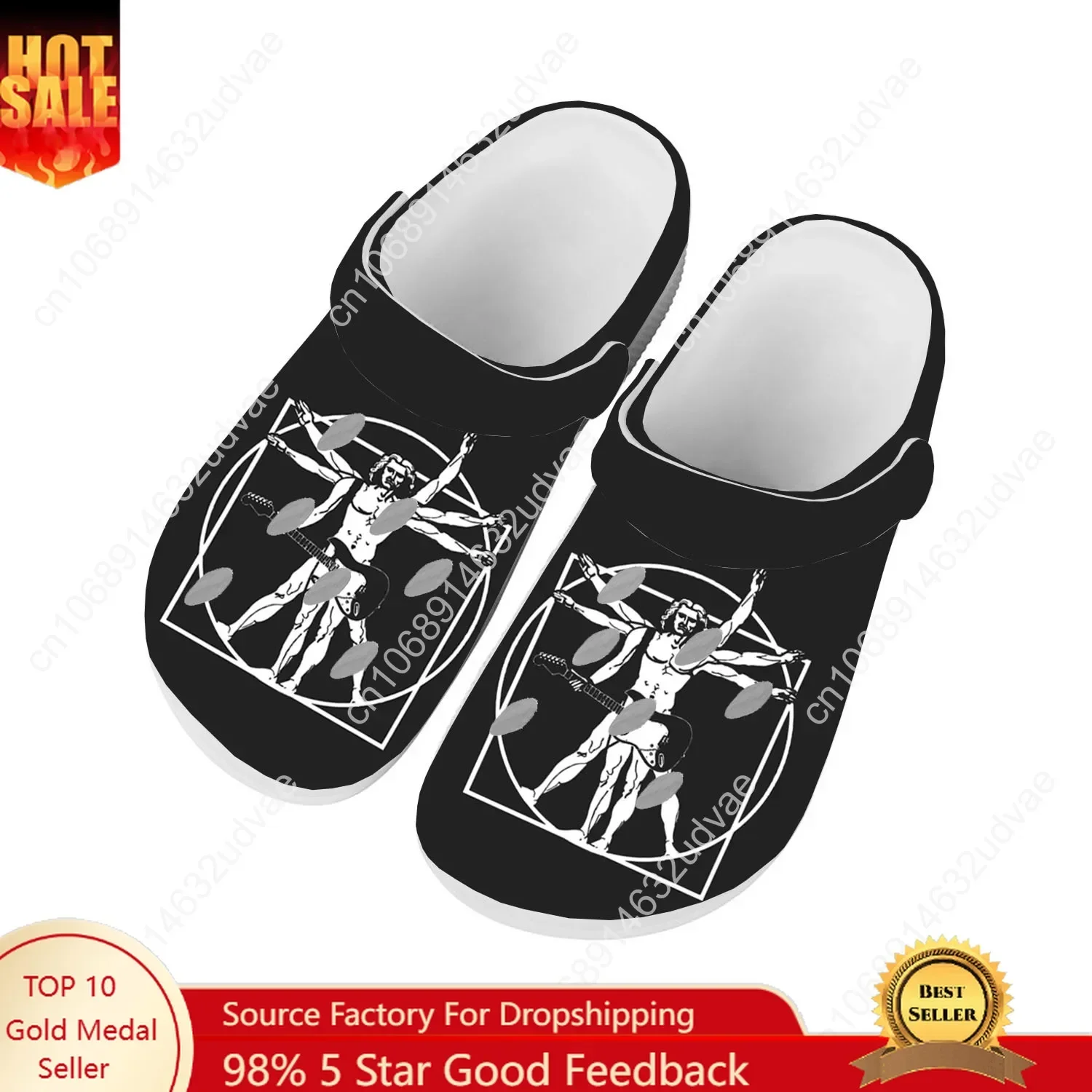 

Vitruvian Man Guitar Da Vinci Water Shoes Men Women High Quality Fashion Home Garden Clogs Customizd Sandals Beach Hole Slippers