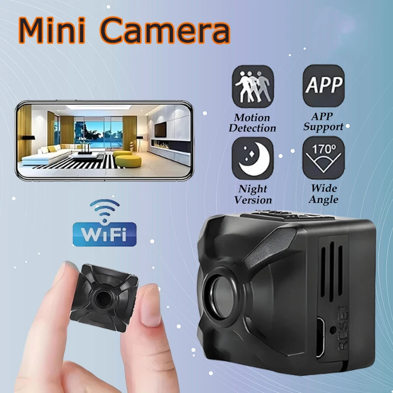 

Беспроводная мини-камера с датчиком движения, Wi-Fi IP/AP, удаленный мониторинг, перезаряжаемая, для домашнего видеонаблюдения, с длительным временем автономной работы