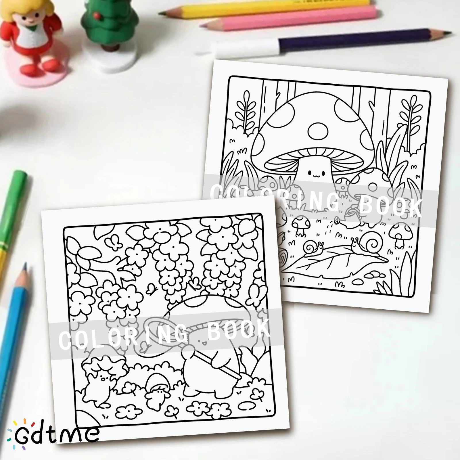 كتاب تلوين أنماط جريء وسهل الفطر للبالغين، كتاب رسم لطيف، هدية مثالية للحفلات وأعياد الميلاد