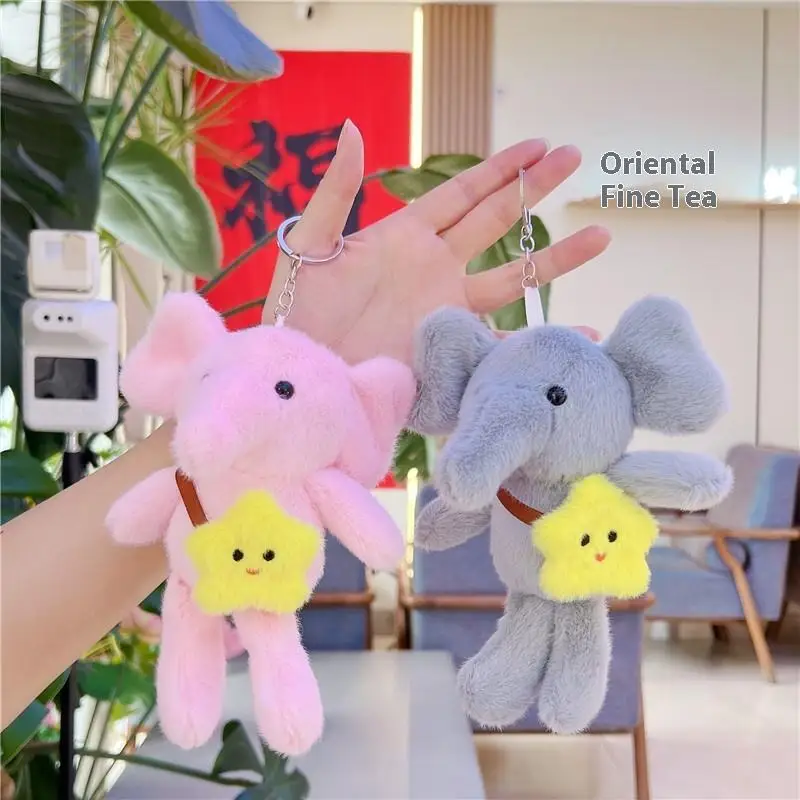Eendelige sleutelhanger met sterolifant; Schattig knuffel; Ideaal voor verjaardagen of kersttijden