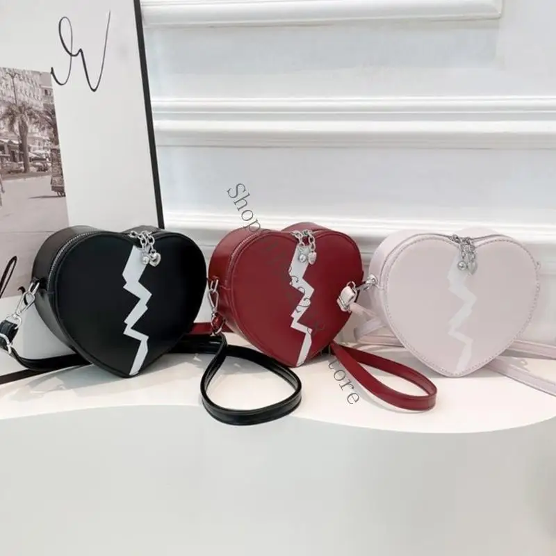 Элегантный сердечный телефон Crossbody Bag с регулируемым ремнем кожи кожи на плечах сумочка для модных энтузиастов 066f