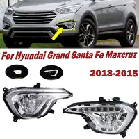 Pieza de coche para Hyundai Grand Santa Fe Maxcruz 2013 2014 2015 parachoques delantero luz LED de circulación diurna luz antiniebla conjunto de lámpara de señal