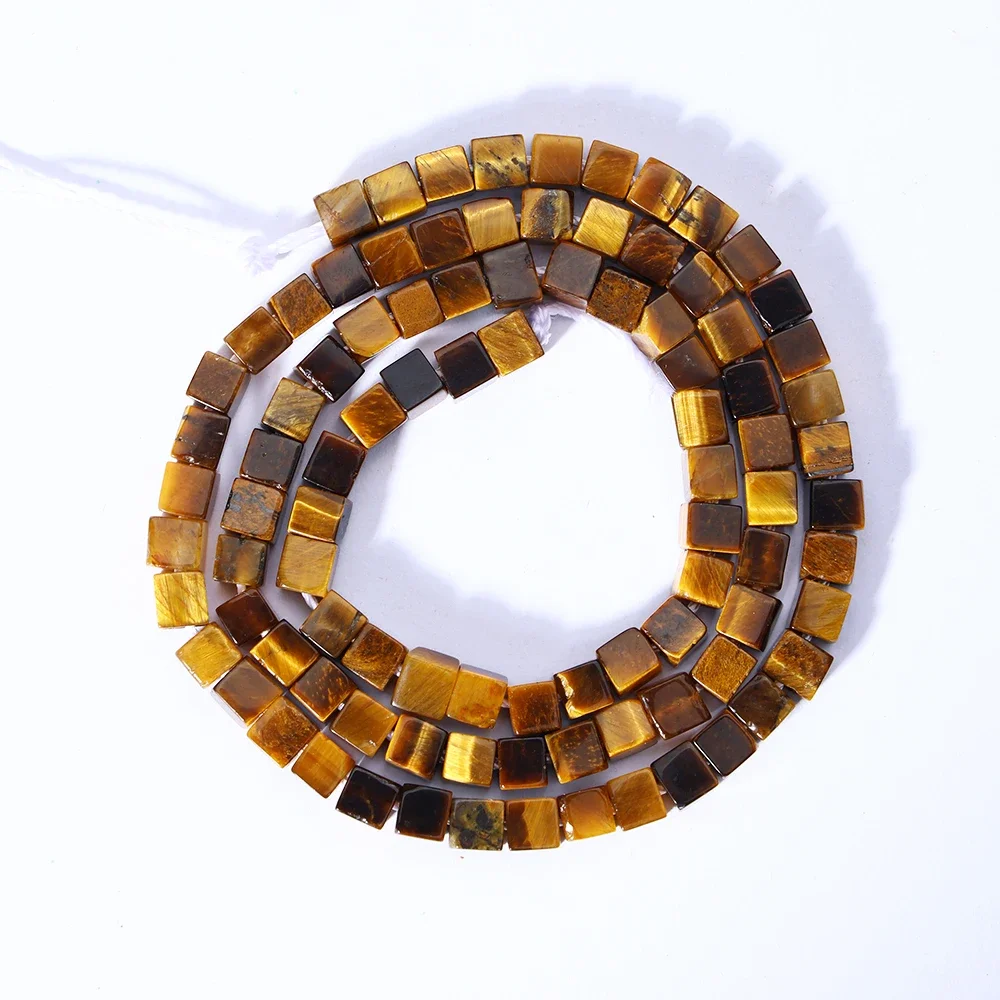 

A+ Natural Yellow Tiger Eye Cube Rectangle Beads for Jewelry Making Bracelet Necklace DIY Handmade