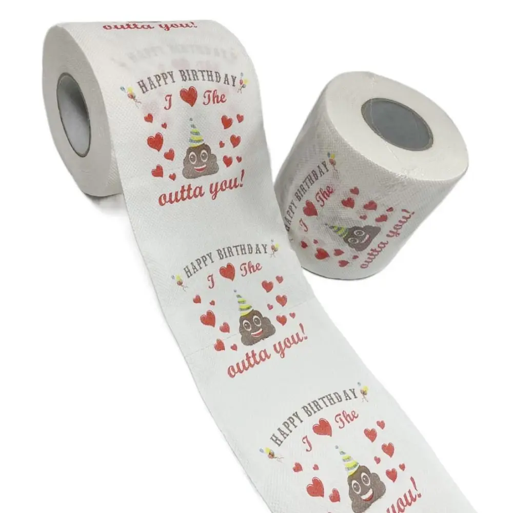 Novelty Funny Birthday Rolls Creative Printed 3 Layers Toilet Paper Outta you Sudoku Prank Roll Paper