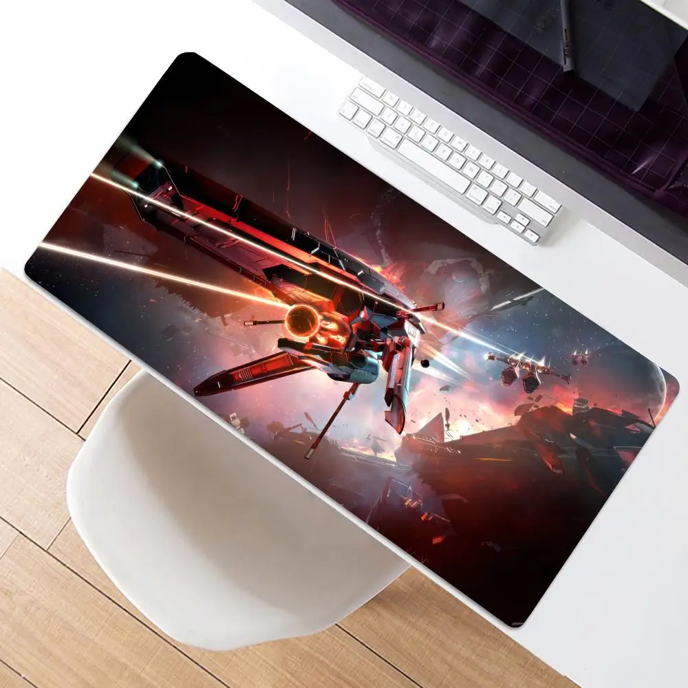 

Mouse Pad teclado Large thickened escritorio gaming Fantasy art spaceship war accessories rubber mouse anime kawaii pad