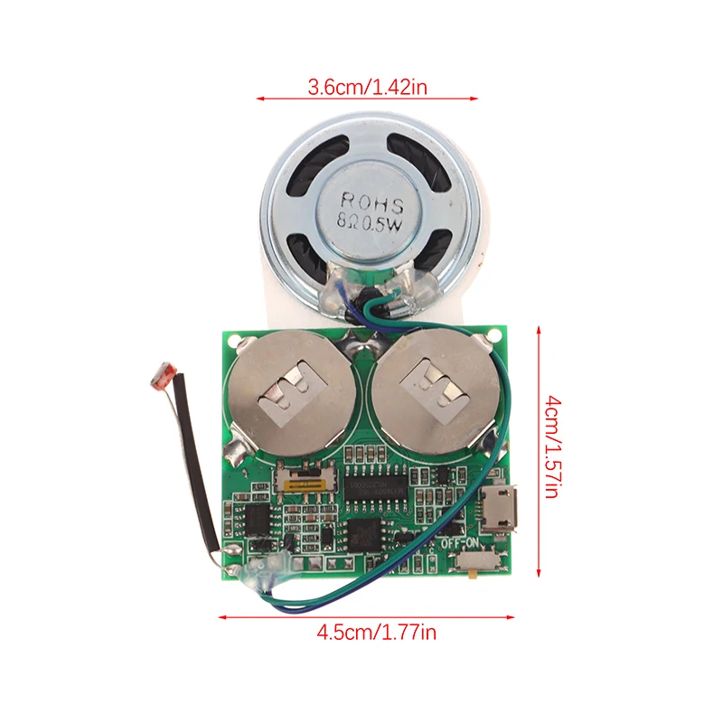 Recordable Sound Module Button/Light Control Sound Module USB Downloadable Sound Module For DIY Christmas Birthday Crafts