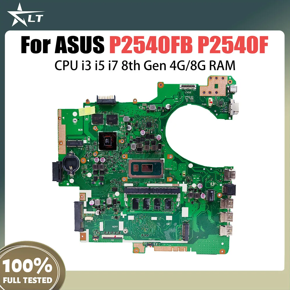 

P2540FB Notebook Mainboard For ASUS PRO P2540FB P2540F Laptop Motherboard with CPU i3 i5 i7 8th Gen 4G 8G RAM MX110 V2G