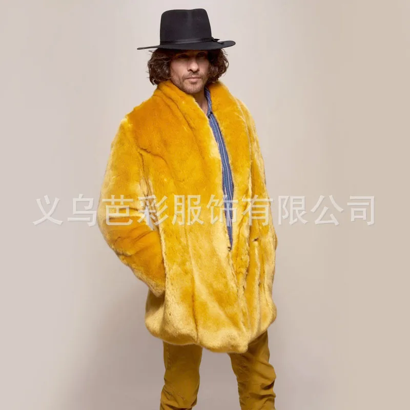 2020 New Men's Fur Imitation Fur Mink Whole Order European and American Extended Fur Integrated Coat Winter Man