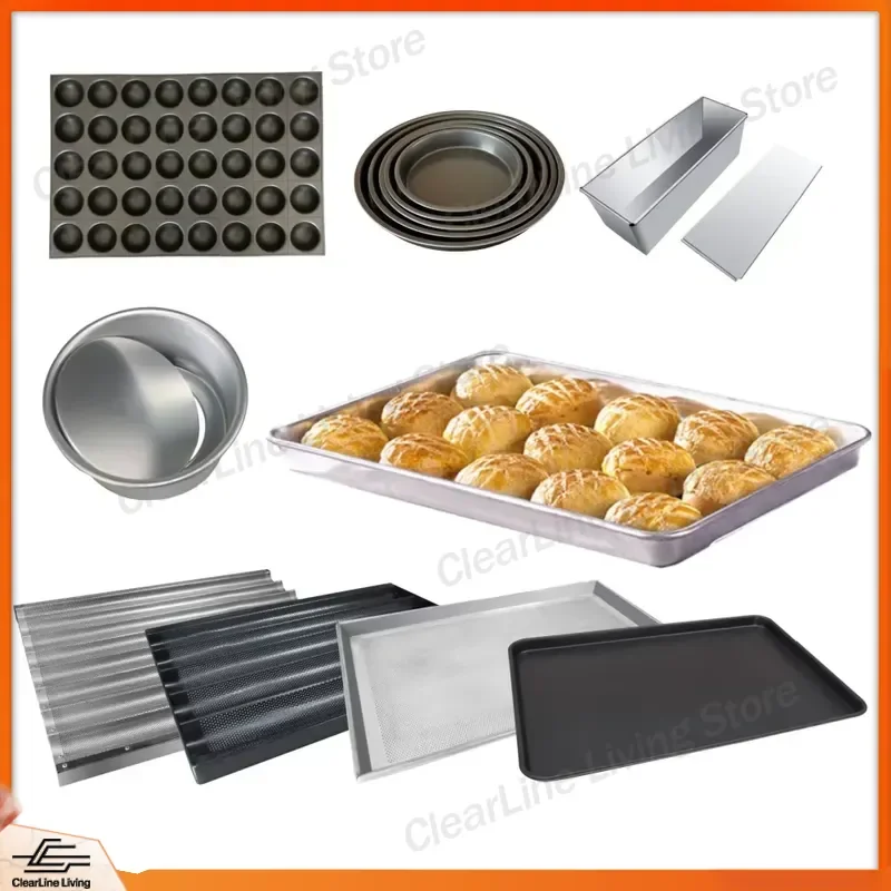 Heavy Duty Cast Steel Baking Pan Aluminum Sheet Food Tray Professional Baking Pan Set Stackable Rectangular Cookie Tray
