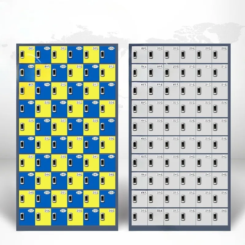 

60 grid factory workshop swipe card sensor mobile phone cabinet, employee mobile phone storage storage storage locker