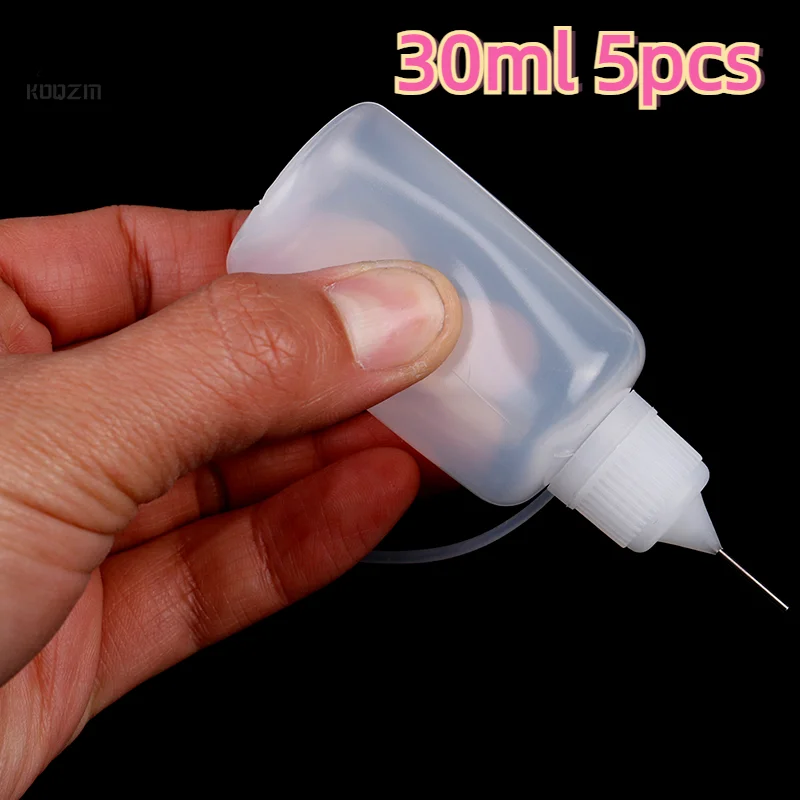 

30ml 5PCS Plastic DIY Glue Applicator Needle Squeeze Bottle For Phone PCB Cleaning Welding Repair Tools
