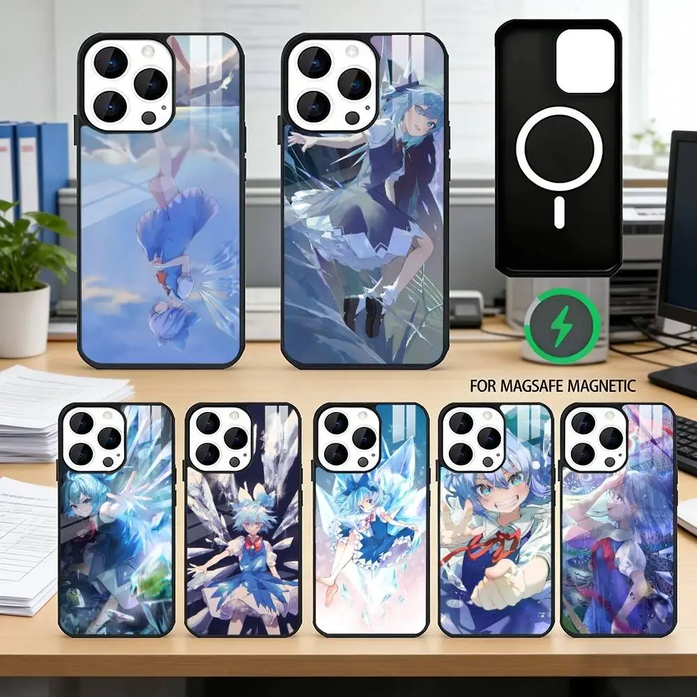 

Touhou Project Cirno Phone Case For iPhone17,16,15,14,13,12,11 Plus,Pro Magnetic For Magsafe Wireless Charging
