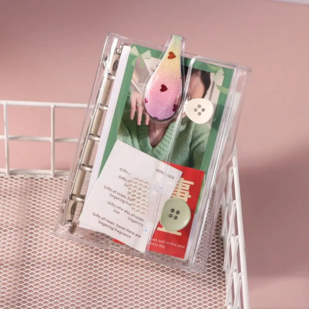 

Портативная прозрачная папка M5, несколько цветов, 5 отверстий, блокнот с вкладышами, мини-переплет из ПВХ с двойной пряжкой, подарок