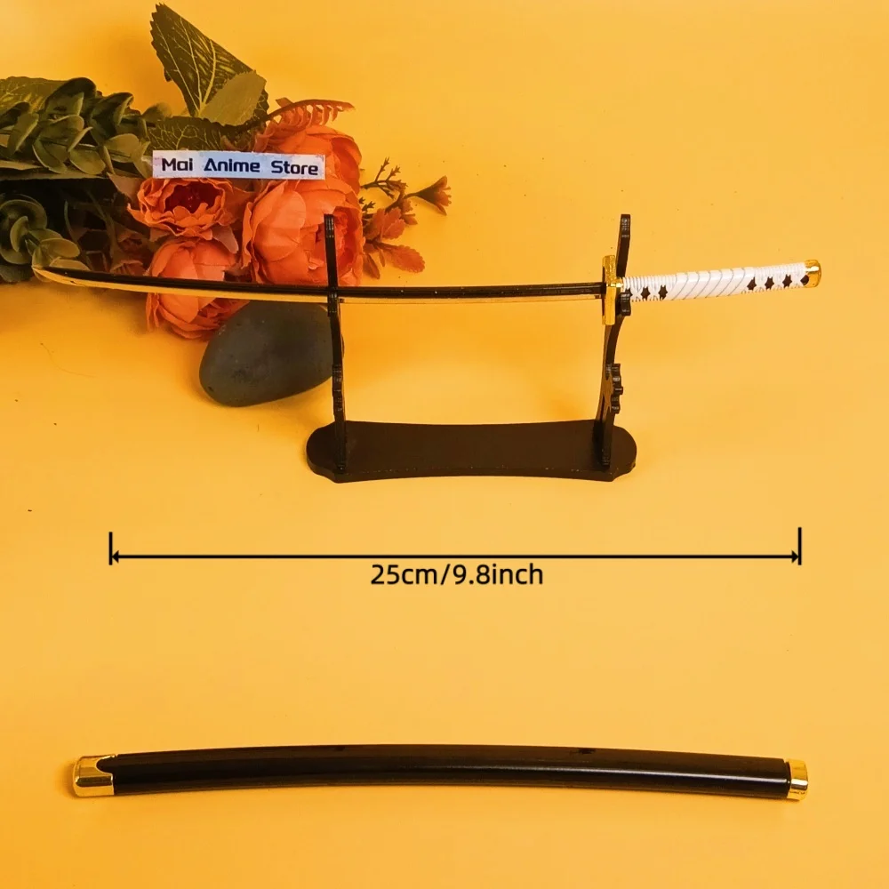 10 بوصة كاتانا الحجم الحقيقي اليابانية كاتانا ميتيل الأصلي الساموراي صابر أنيمي الصلب أنيمي صغير النينجا سكين السيف لعبة غير حادة هدية #4