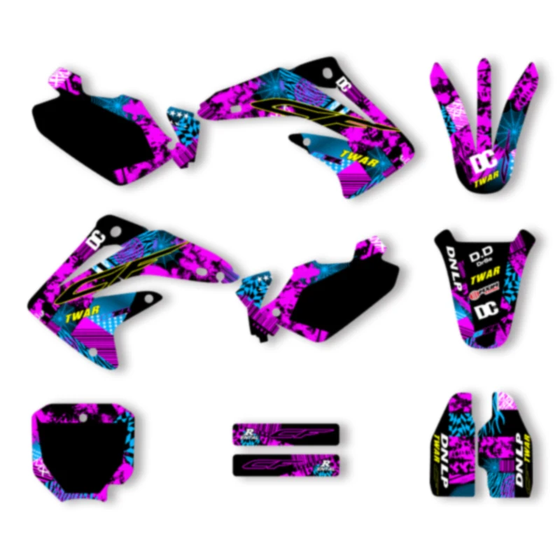 

DSMTECH Custom Graphics Background Decals Stickers Kits For HONDA CR85 2003 2004 2005 2006 2007 2008 2009-2012 006