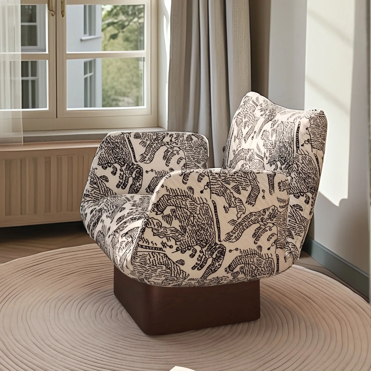 

for Mid Century Lounge Area Reception Designer Accent Chair Wabi Sabi Style Solid Wood Living Room Vintage Armchair