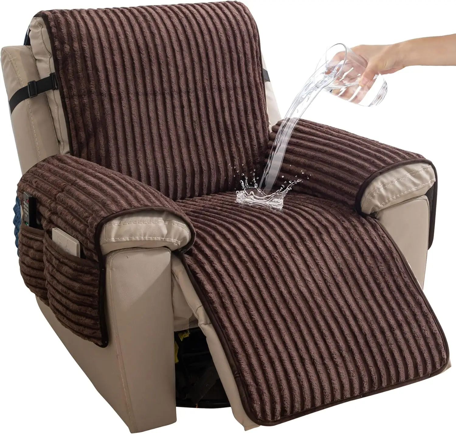 

Нескользящий водонепроницаемый чехол для кресла-реклайнера, теплый, толстый, для защиты мебели от домашних животных, для собак, коричневый, 28 дюймов
